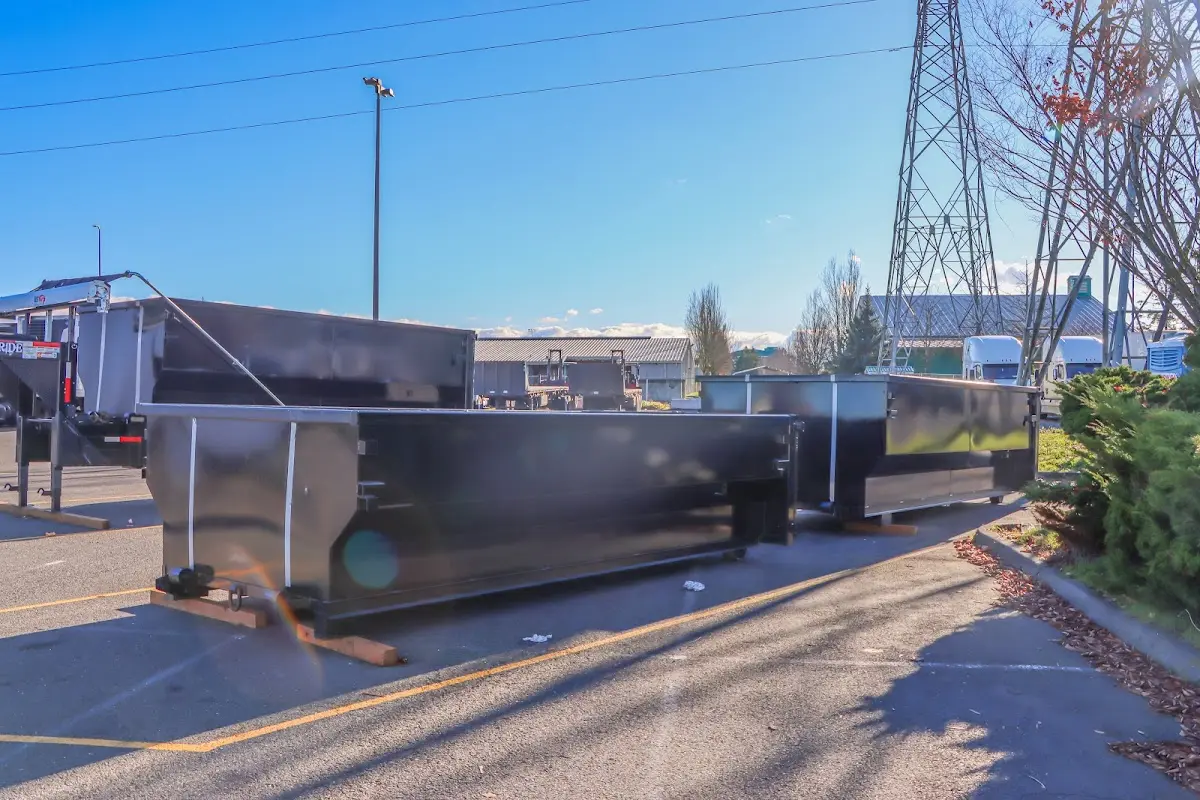 Roll-off dumpster ready for waste disposal at job site for Residential Dumpster Rental in Sanger